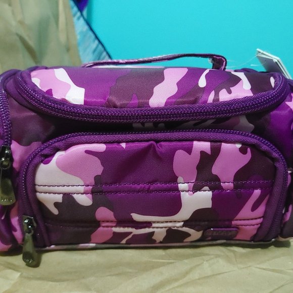 lug Handbags - Purple Camo Mini Trolley Cosmetic Case